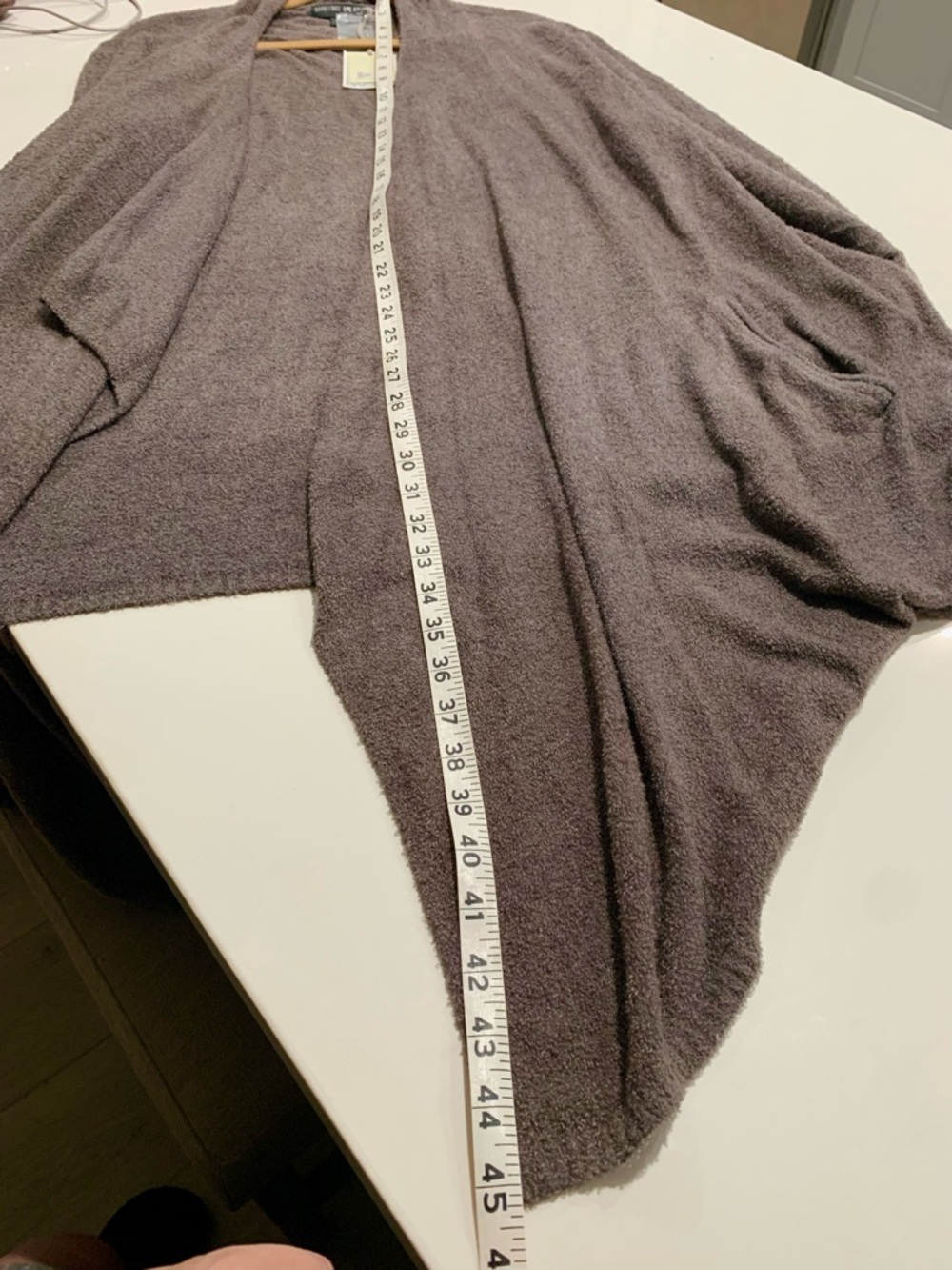 NWT Barefoot Dreams CozyChic Lite Island Wrap Open-Front Soft Cardigan, Gray, 3X - Picture 6 of 9